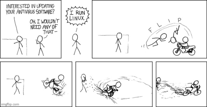 Linux User at Best Buy | image tagged in xkcd linux,antivirus,linux,xkcd,comics | made w/ Imgflip meme maker