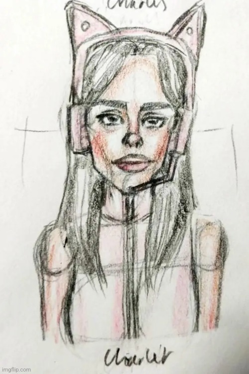 Me As An E-girl | image tagged in drawings,egirl,sketch,coloredpencils | made w/ Imgflip meme maker