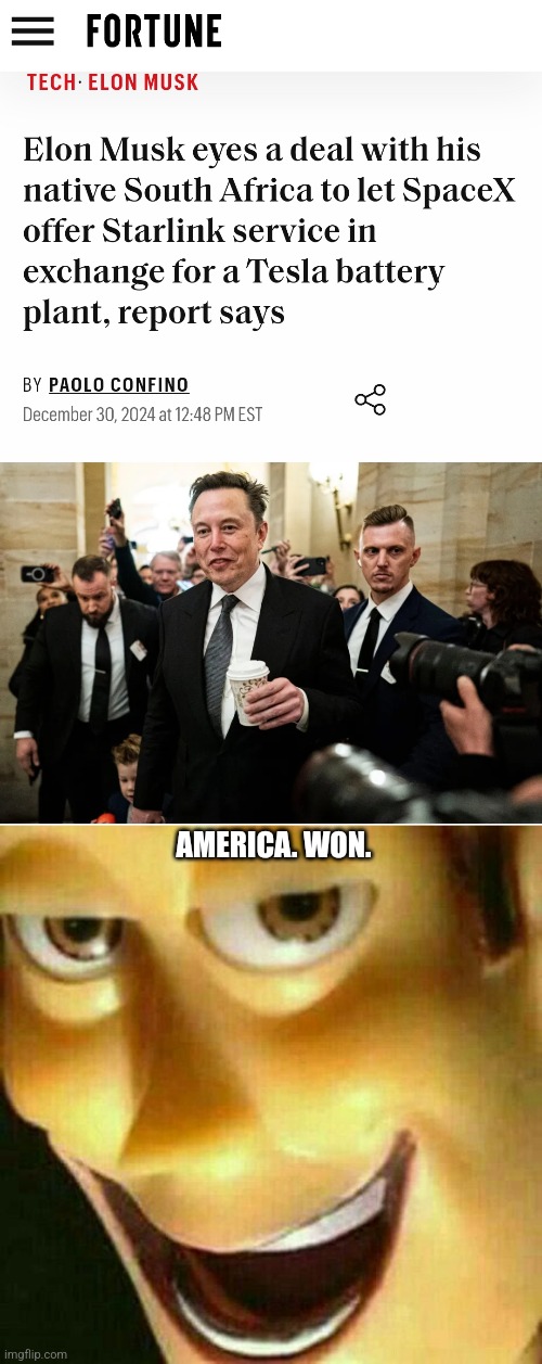 AMERICA. WON. | image tagged in evil woody face | made w/ Imgflip meme maker