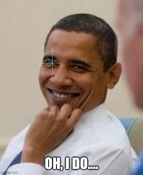 Gay Obama | OH, I DO.... | image tagged in gay obama | made w/ Imgflip meme maker