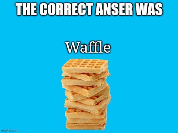 Anyone who chose pancake will burn in hell. | THE CORRECT ANSER WAS; Waffle | made w/ Imgflip meme maker