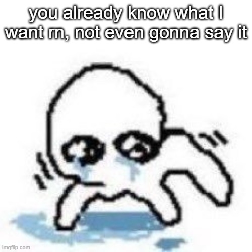 sad yippee | you already know what I want rn, not even gonna say it | image tagged in sad yippee | made w/ Imgflip meme maker