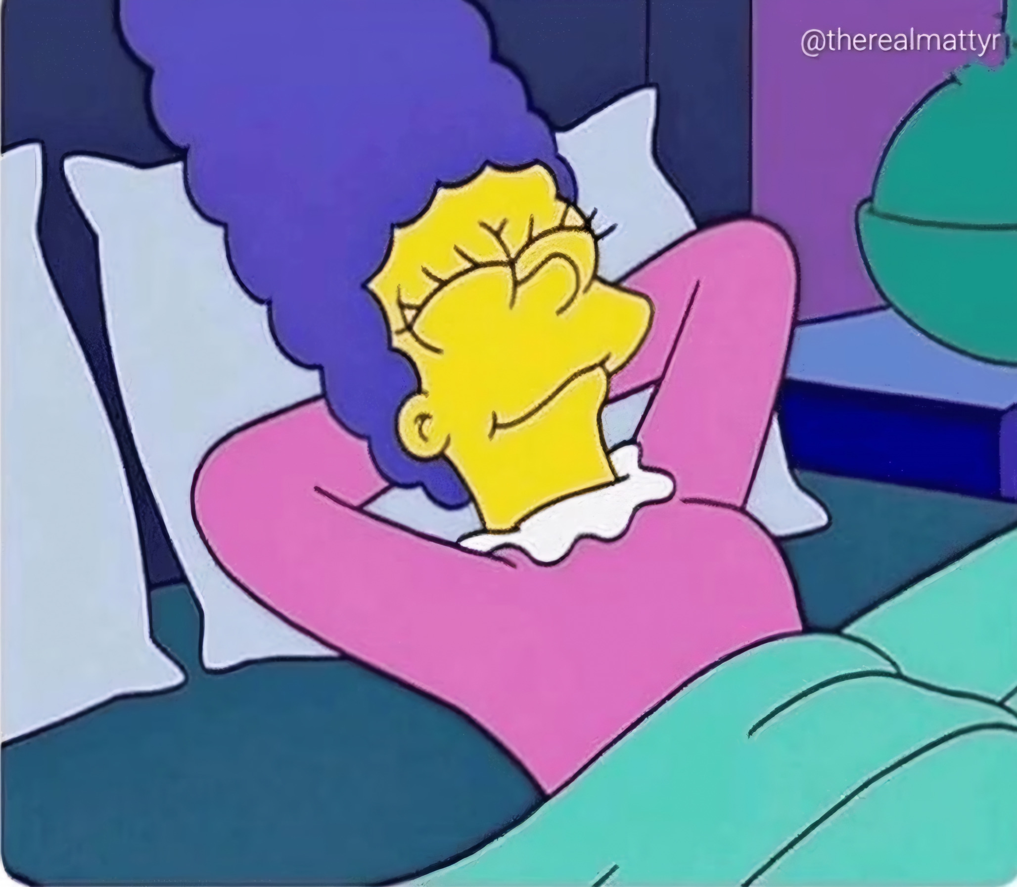 Marge Simpson relaxing Blank Meme Template