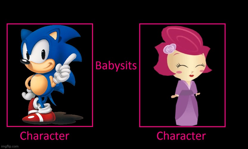 Sonic Babysits Hime | image tagged in what if character babysits character,sonic the hedgehog,little princess school,goanimate,vyond,sonic | made w/ Imgflip meme maker