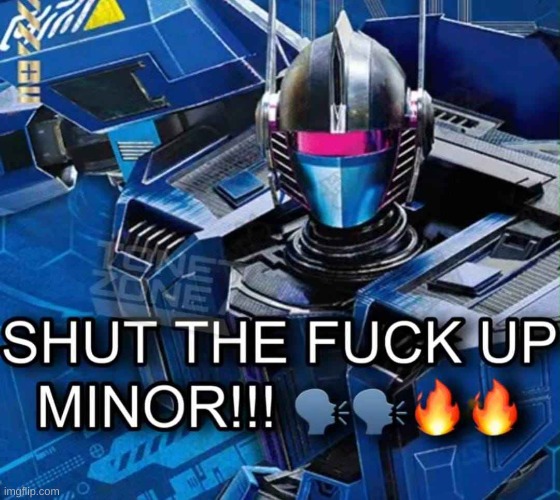 SHUT THE FUCK UP MINOR!!! | image tagged in shut the fuck up minor | made w/ Imgflip meme maker