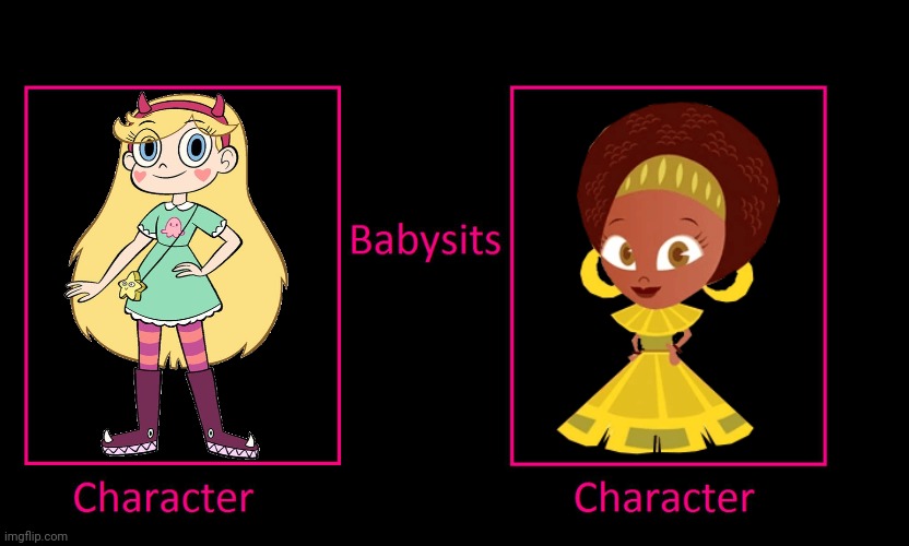 Star Butterfly Babysits Iria | image tagged in what if character babysits character,little princess school,goanimate,vyond,star butterfly,star vs the forces of evil | made w/ Imgflip meme maker