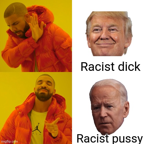 Drake Hotline Bling Meme | Racist dick Racist pussy | image tagged in memes,drake hotline bling | made w/ Imgflip meme maker