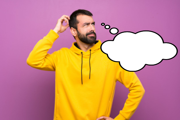 puzzled man in yellow hoodie Blank Meme Template