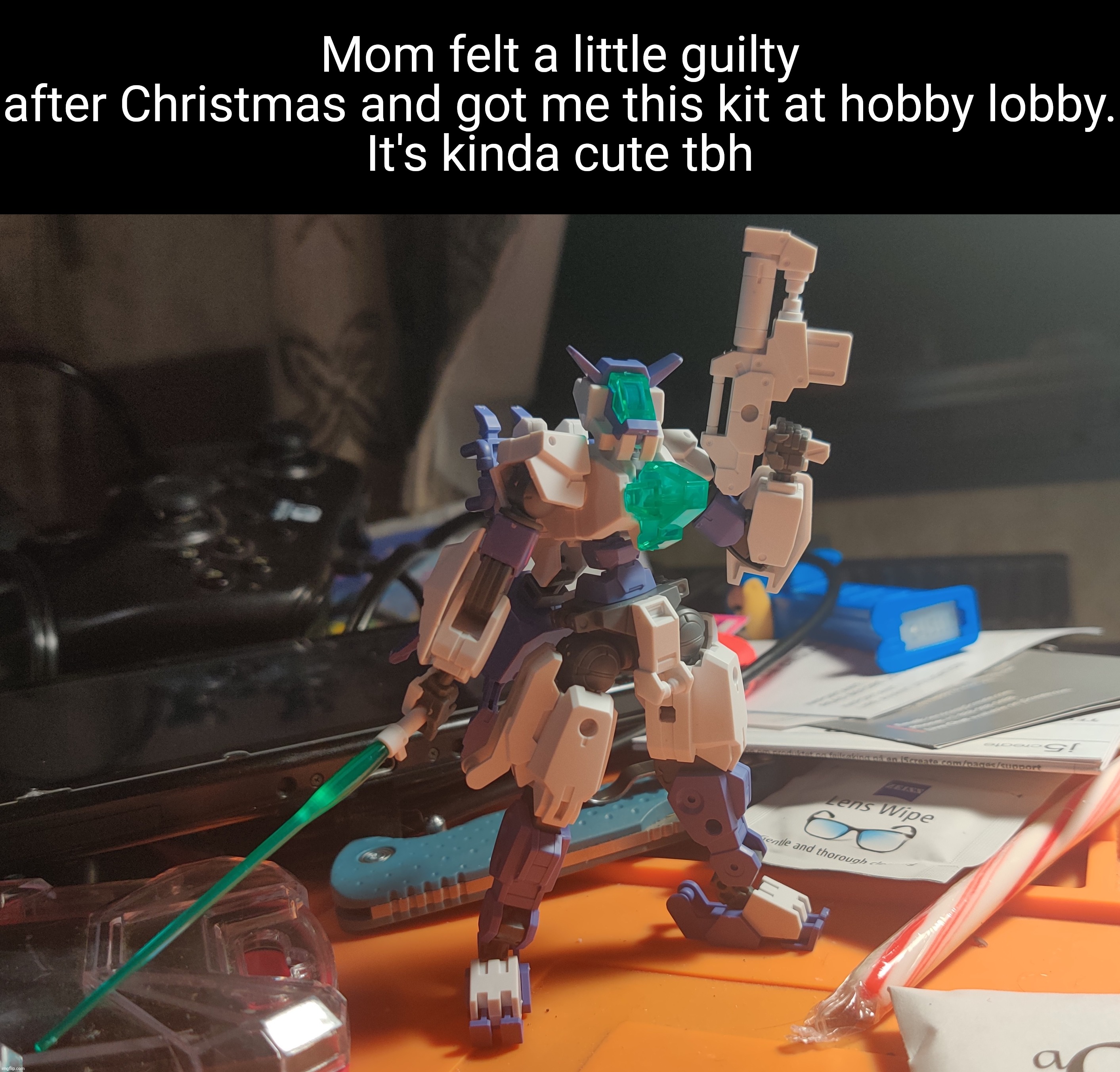 Usually I don't do 30 minute missions since they're kinda... basic. Also this one is REALLY small | Mom felt a little guilty after Christmas and got me this kit at hobby lobby.
It's kinda cute tbh | made w/ Imgflip meme maker