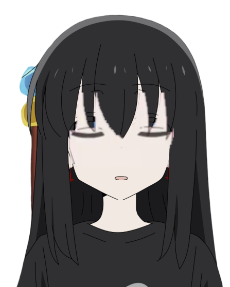 Goth Bocchi closed eyes, opened mouth Blank Meme Template