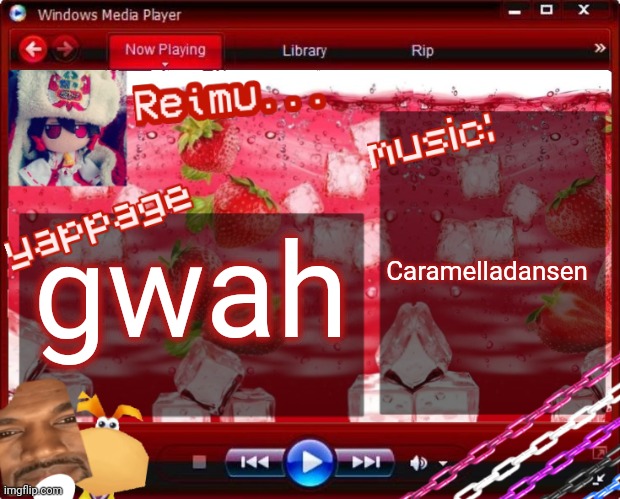 Reimu... Temp | Caramelladansen; gwah | image tagged in reimu temp | made w/ Imgflip meme maker