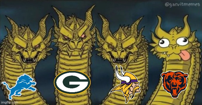 NFC NORTH THIS YEAR | image tagged in nfl,detroit lions,minnesota vikings,green bay packers,chicago bears,nfl football | made w/ Imgflip meme maker