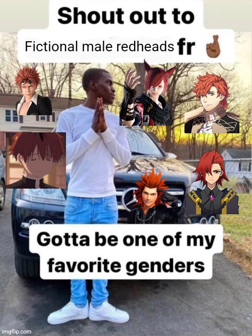 Happy new year BTW, just gonna post this and vanish for the day | Fictional male redheads | image tagged in shout out to gotta be one of my favorite genders | made w/ Imgflip meme maker