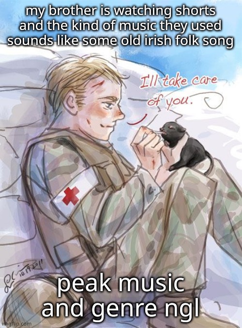VERY CUTE THING RAHHHHH | my brother is watching shorts and the kind of music they used sounds like some old irish folk song; peak music and genre ngl | image tagged in very cute thing rahhhhh | made w/ Imgflip meme maker