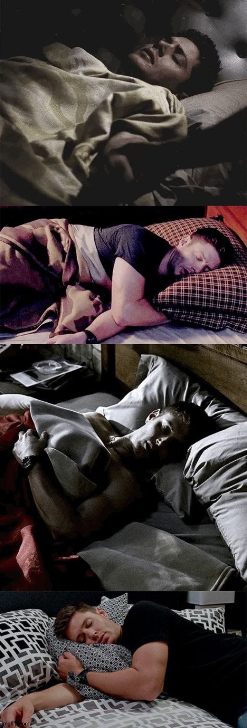 Dean Winchester Sleeping Positions — Which One Are You? | image tagged in dw theres plenty more,ty pinterest,sleeping positions,which one are you,supernatural,dean winchester | made w/ Imgflip meme maker