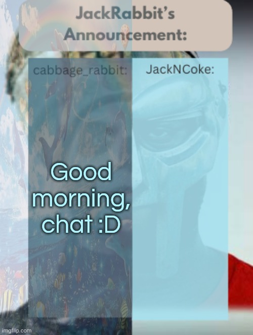 Ignore the fact that it is 12pm | Good morning, chat :D | image tagged in jackrabbit | made w/ Imgflip meme maker