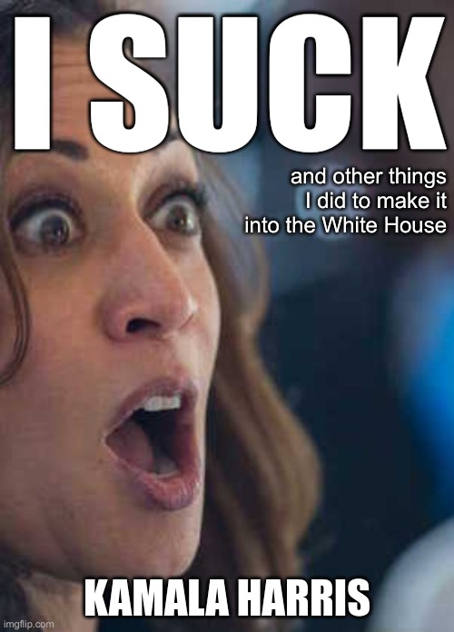 So, it looks like Kamala has a book deal... | I SUCK; and other things I did to make it into the White House; KAMALA HARRIS | image tagged in kamala harris | made w/ Imgflip meme maker