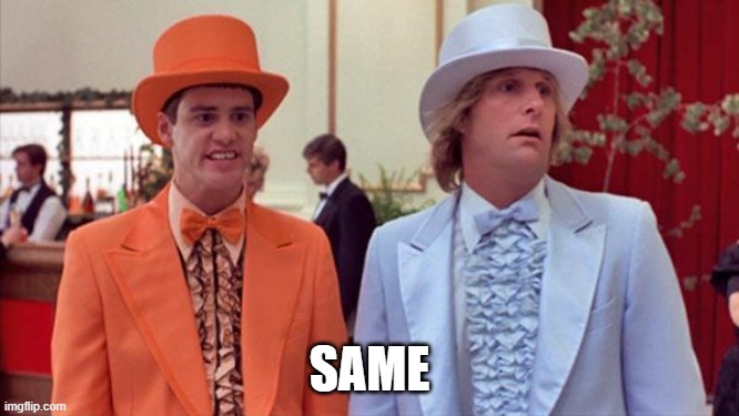 dumb and dumber | SAME | image tagged in dumb and dumber | made w/ Imgflip meme maker