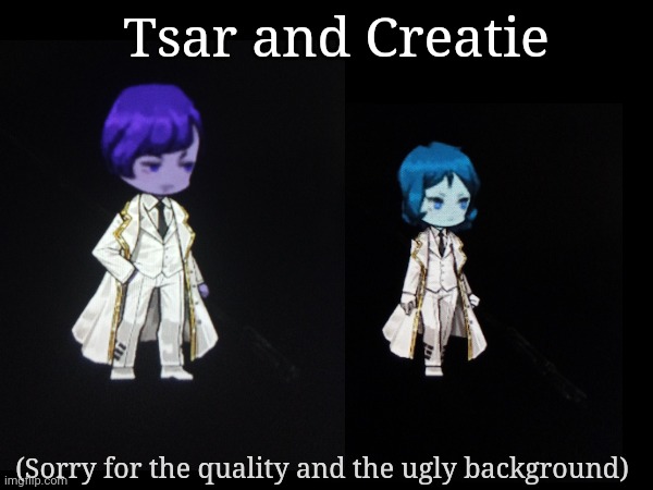 These two are fighting on the Floor of Religion! | Tsar and Creatie; (Sorry for the quality and the ugly background) | made w/ Imgflip meme maker