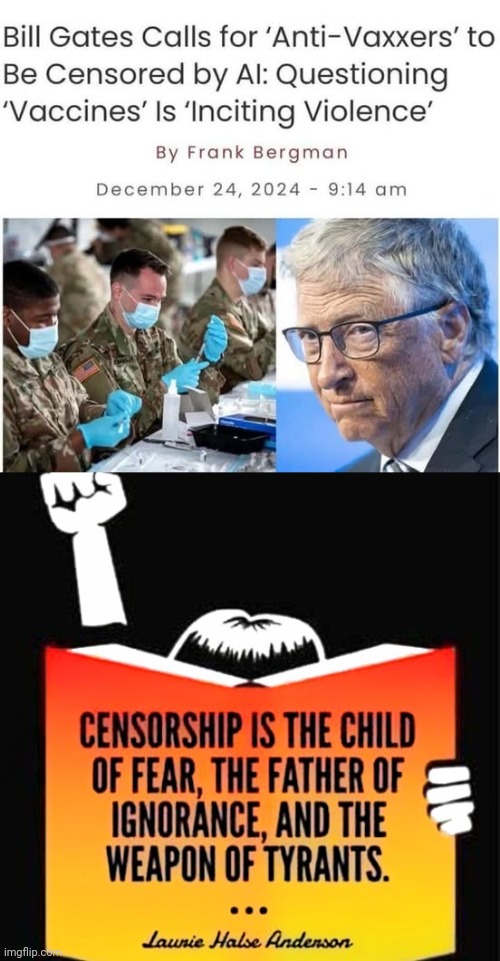 The Truth about Censorship | image tagged in censorship,bill gates,turds | made w/ Imgflip meme maker