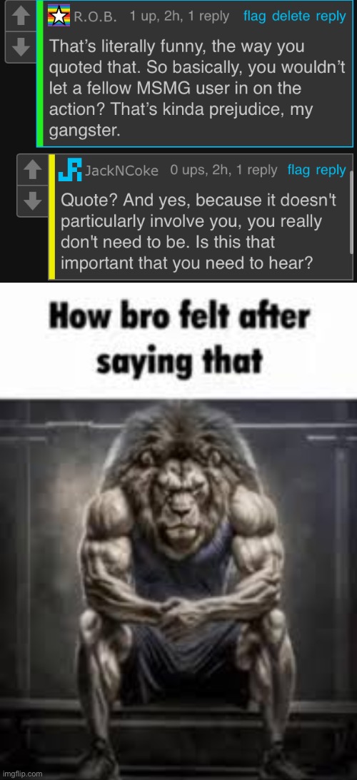 image tagged in how bro felt after saying that | made w/ Imgflip meme maker