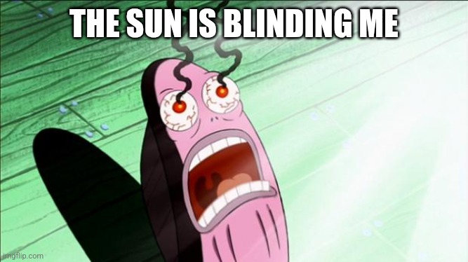 Spongebob My Eyes | THE SUN IS BLINDING ME | image tagged in spongebob my eyes | made w/ Imgflip meme maker