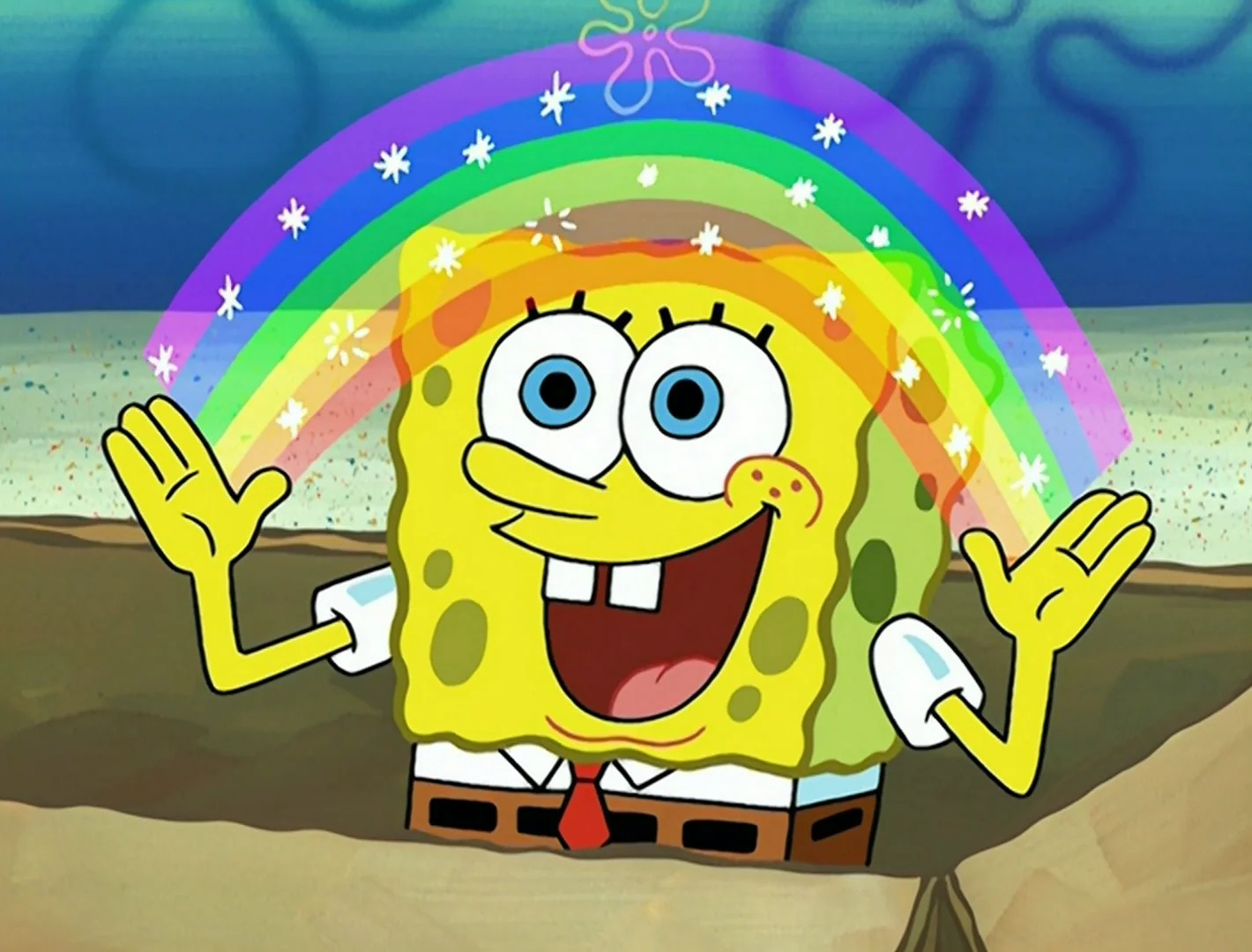 SpongeBob rainbow Blank Meme Template