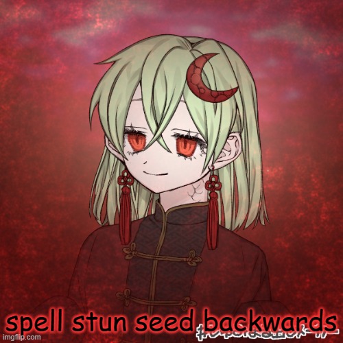 lil gremlin | spell stun seed backwards | made w/ Imgflip meme maker