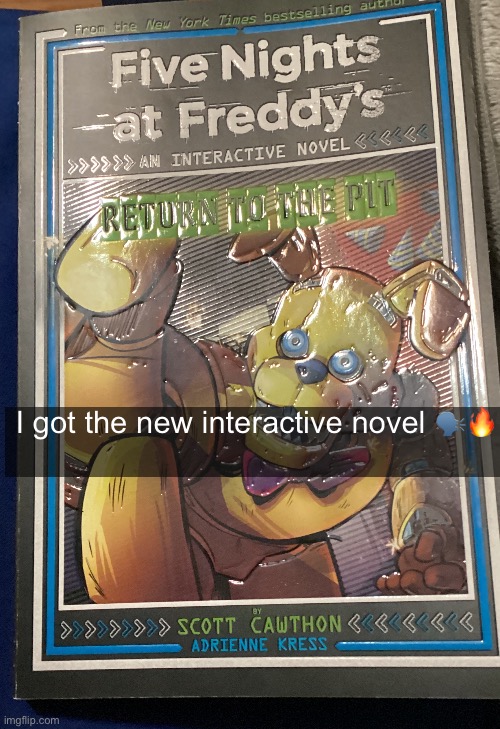 yipee! | I got the new interactive novel 🗣️🔥 | image tagged in yay,fnaf,into the pit | made w/ Imgflip meme maker