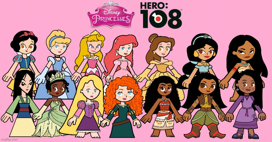 Disney Princesses in Hero 108 Style | image tagged in hero 108,disney princesses,disney princess,princess,disney,princesses | made w/ Imgflip meme maker