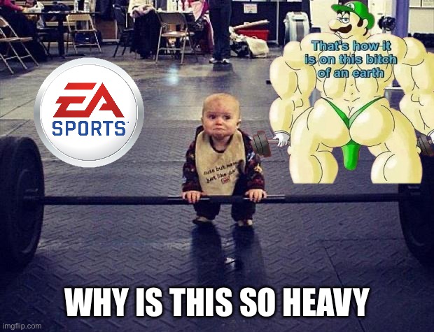 Gym Baby | WHY IS THIS SO HEAVY | image tagged in gym baby | made w/ Imgflip meme maker