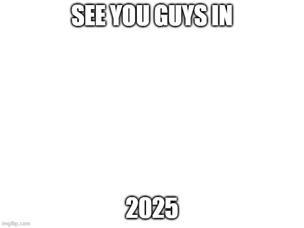 Happy new year!!!!!+ | SEE YOU GUYS IN; 2025 | image tagged in 2025 | made w/ Imgflip meme maker