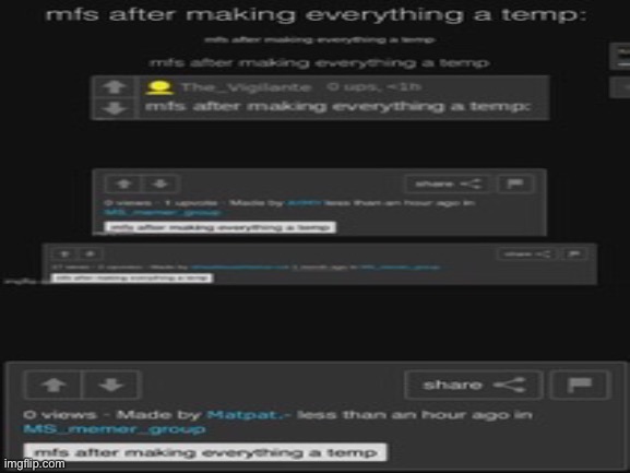 mfs after making everything a temp: | made w/ Imgflip meme maker