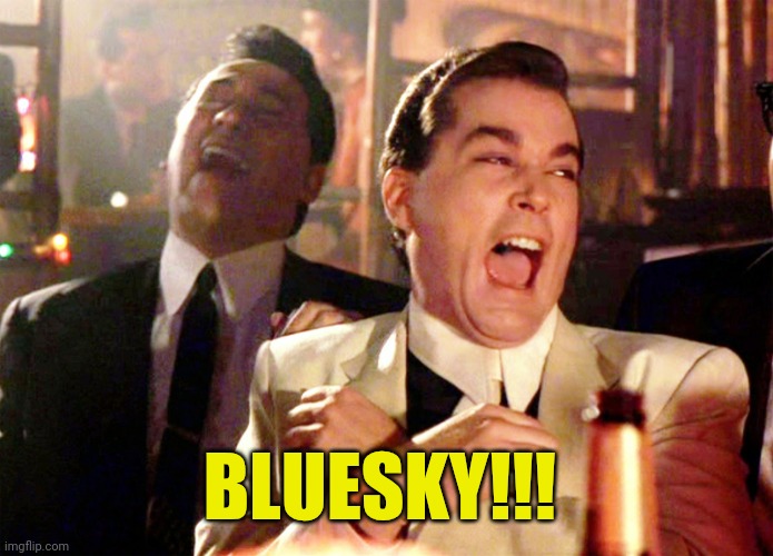 Good Fellas Hilarious Meme | BLUESKY!!! | image tagged in memes,good fellas hilarious | made w/ Imgflip meme maker