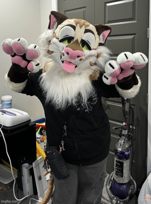 I tried on my friend’s fursuit the other day! | made w/ Imgflip meme maker