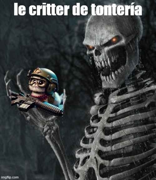 image tagged in skeleton holding nothing | made w/ Imgflip meme maker