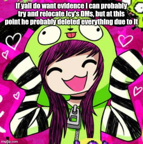 tweak discord pfp 2 | If yall do want evidence i can probably try and relocate Icy's DMs, but at this point he probably deleted everything due to it | image tagged in tweak discord pfp 2 | made w/ Imgflip meme maker