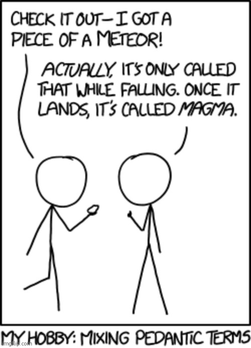 Not Meteor, Magma | image tagged in comic,xkcd,meteor | made w/ Imgflip meme maker