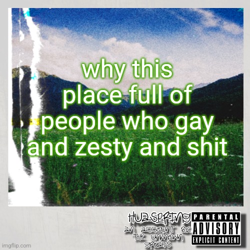 HuaSpring Temp | why this place full of people who gay and zesty and shit | image tagged in huaspring temp | made w/ Imgflip meme maker