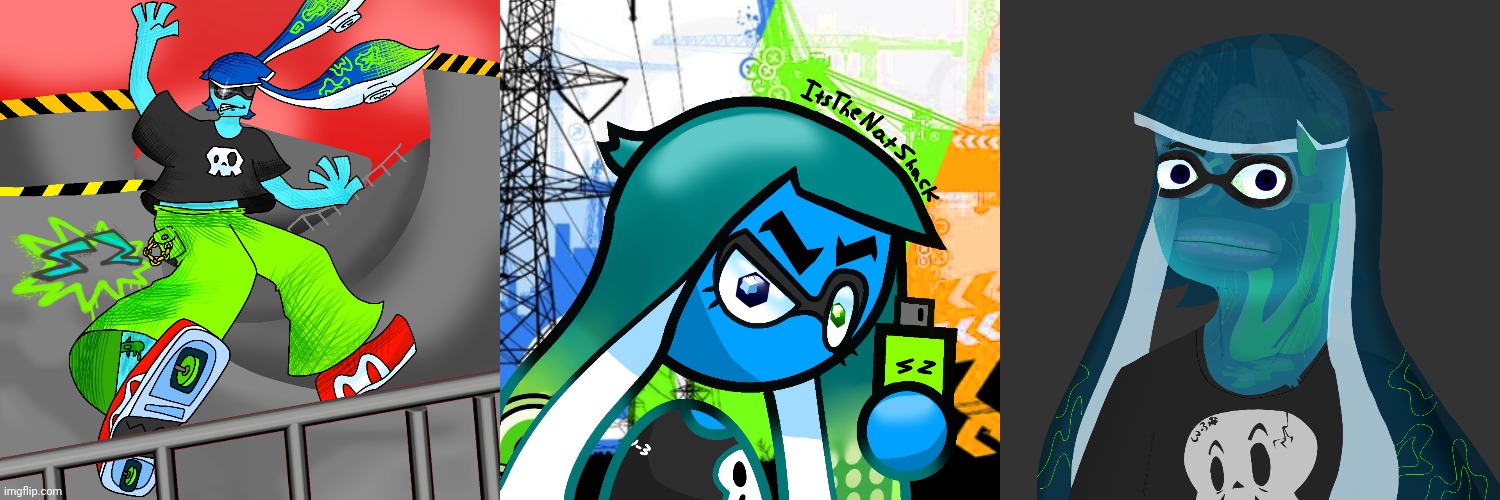 image tagged in skatez squidzy promo art,skatez pfp,photorealistic skatez | made w/ Imgflip meme maker