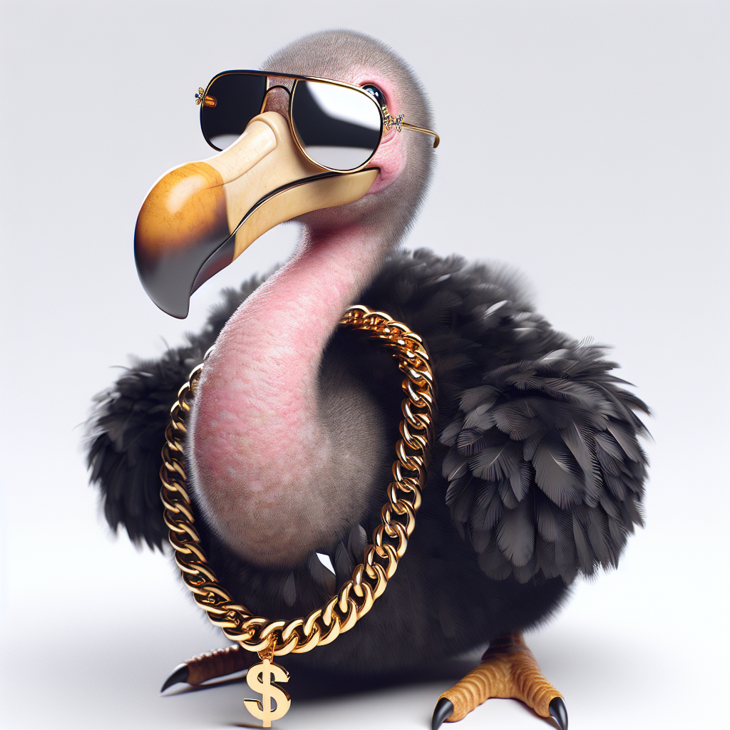 3d thug life dodo with sunglasses and  gold chain Blank Meme Template