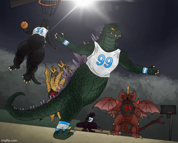 godzilla ballin | image tagged in godzilla ballin | made w/ Imgflip meme maker