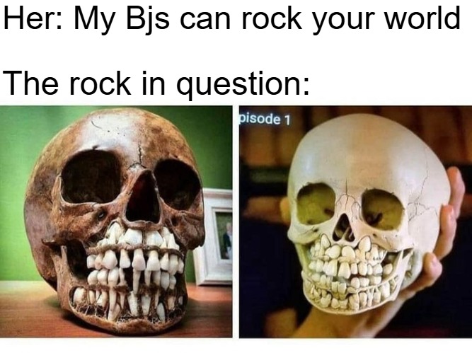 Her: My Bjs can rock your world; The rock in question: | image tagged in nsfw,funny | made w/ Imgflip meme maker