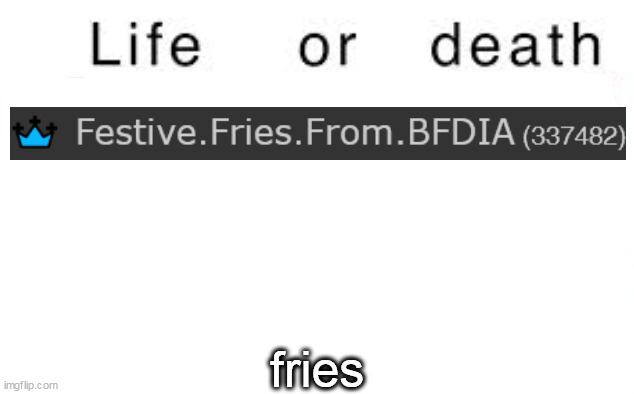 Life or death | fries | image tagged in life or death | made w/ Imgflip meme maker