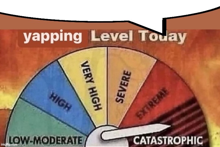 Yapping level today speech bubble | image tagged in yapping level today speech bubble | made w/ Imgflip meme maker