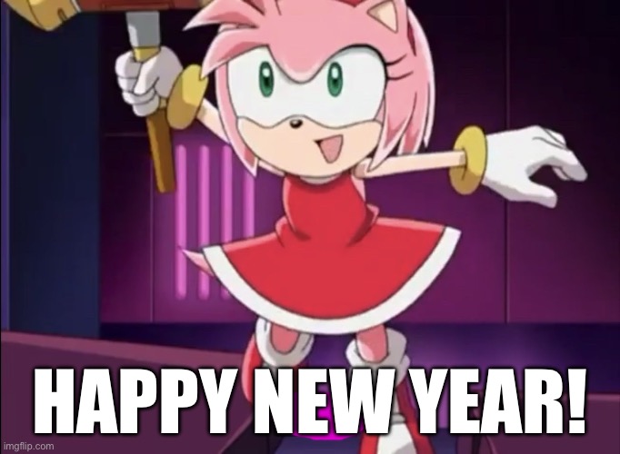 Amused Amy rose | HAPPY NEW YEAR! | image tagged in amused amy rose | made w/ Imgflip meme maker