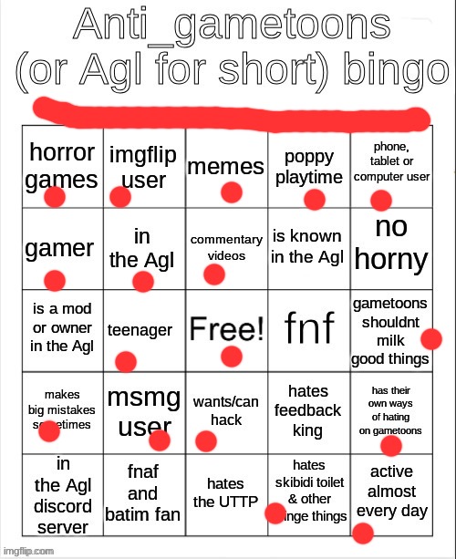 Anti_gametoons bingo | image tagged in anti_gametoons bingo | made w/ Imgflip meme maker