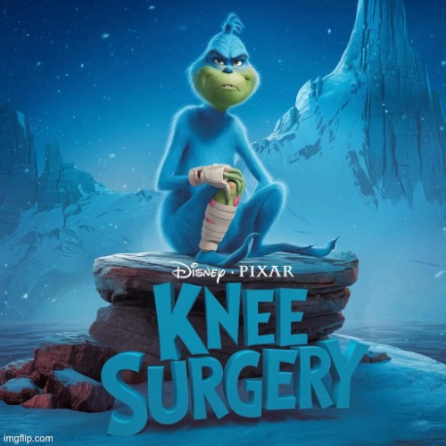 knee surgery: the movie | image tagged in knee surgery the movie,memes,funny,blue grinch,knee surgery | made w/ Imgflip meme maker