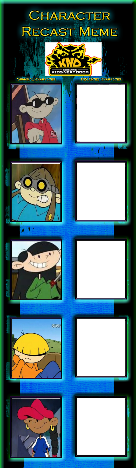 Codename: Kids Next Door casting meme Blank Meme Template