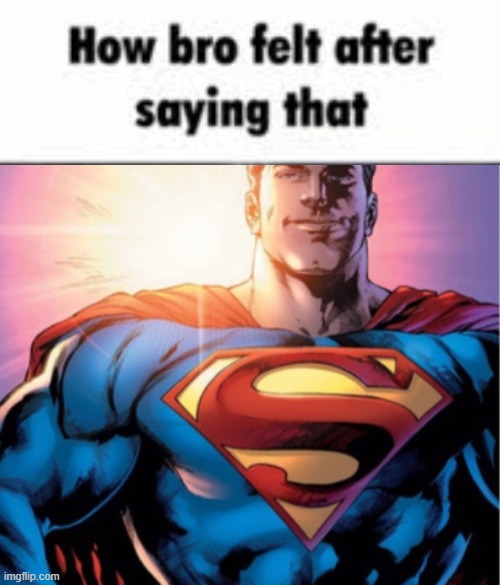 image tagged in how bro felt after saying that,superman | made w/ Imgflip meme maker